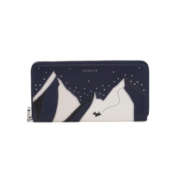RADLEY LONDON Navy Leather Mountain Wanderers Large Zip Around Matinee Wallet - Picture 1 of 2